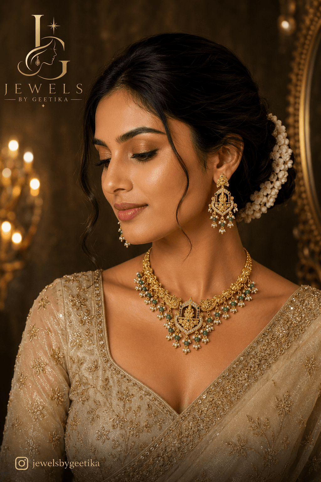 Antara Temple Necklace Set view 2