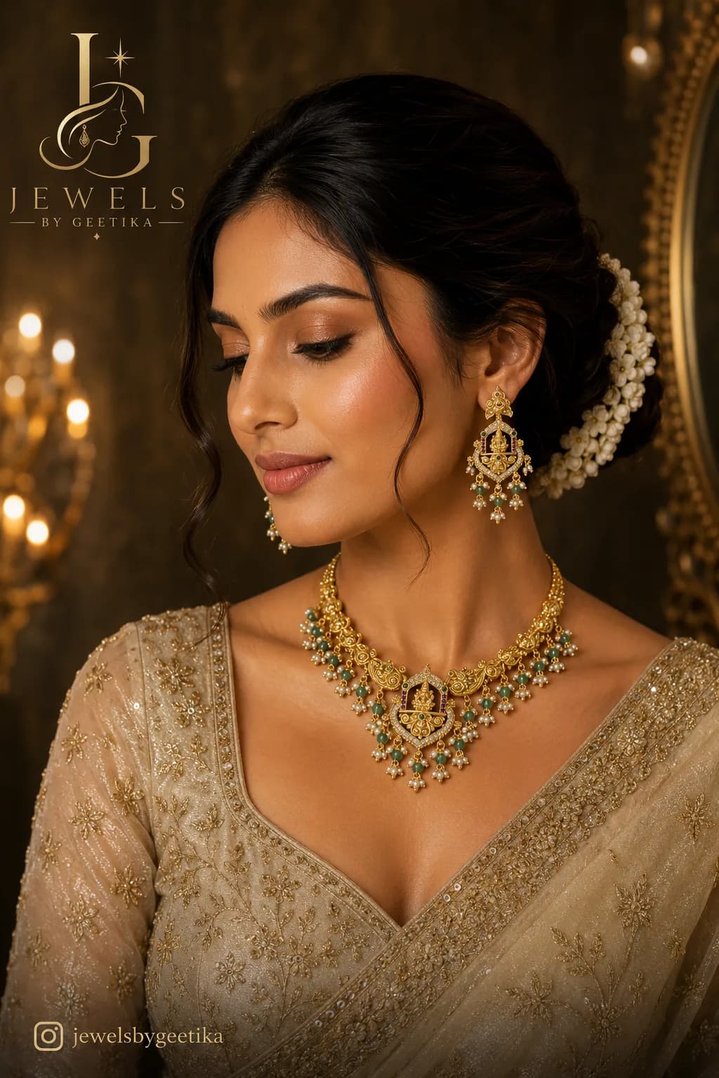 Antara Temple Necklace Set view 2